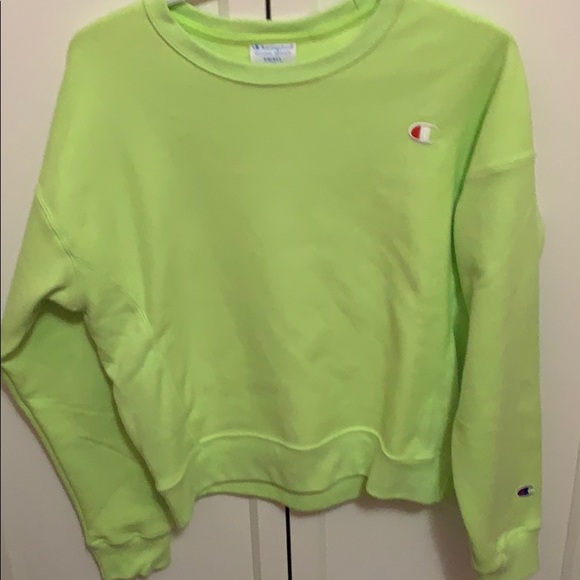 Lime green champion sweatshirt. Super cute! - Picture 1 of 2